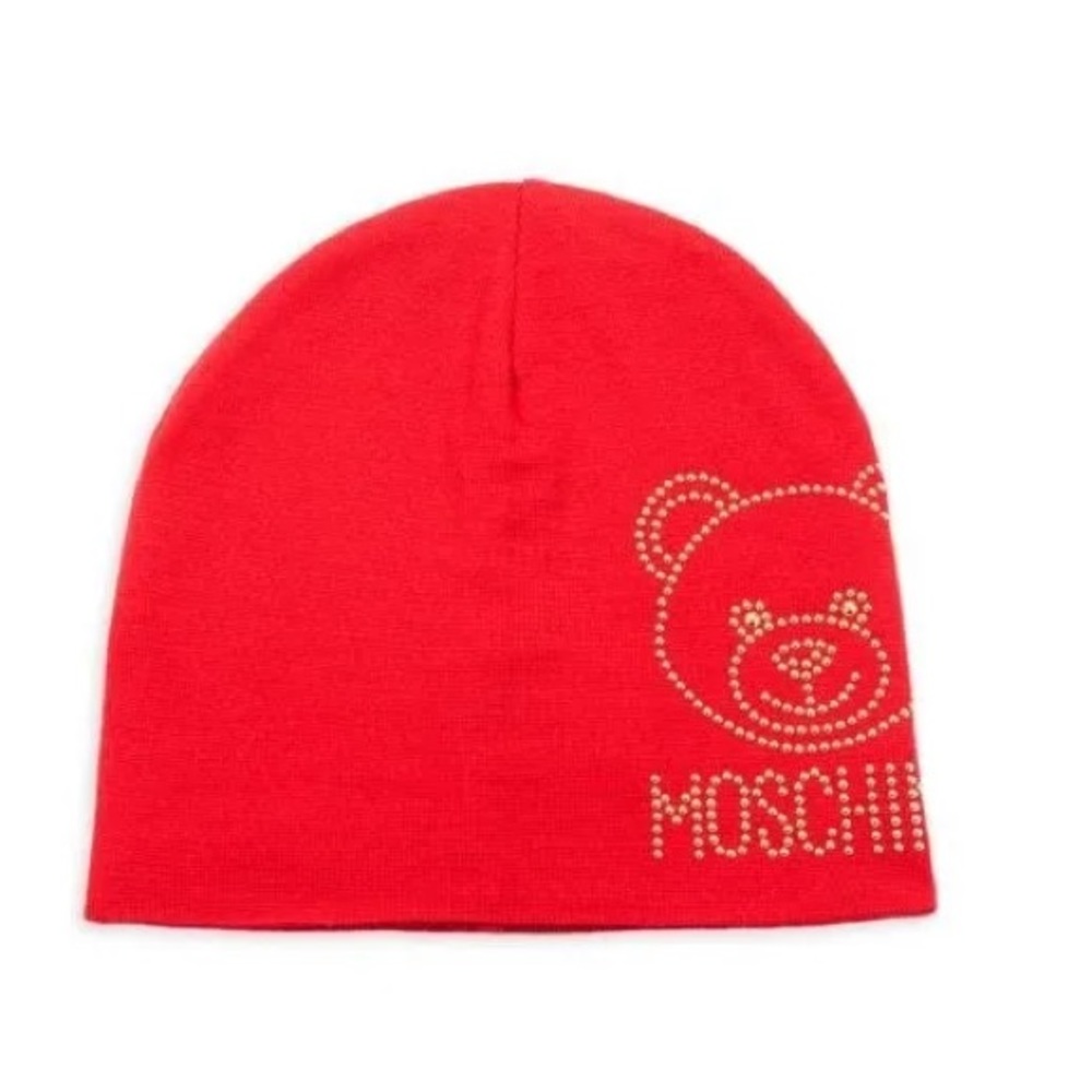 MOSCHINO Studded Teddy Wool Beanie